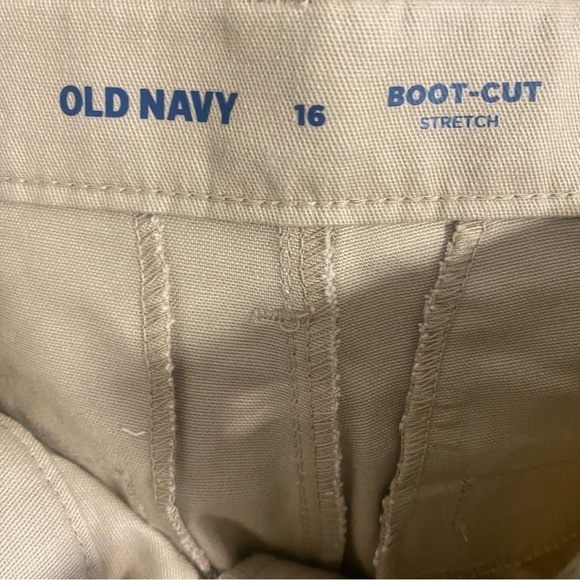 Old Navy Boot-Cut Stretch Khaki’s Size 16 Adjustable Waist NWT School, Everyday - Picture 5 of 9
